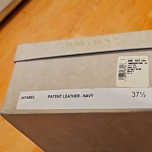 Jimmy Choo London 247ABEL 37.5 patent navy leather 7 size